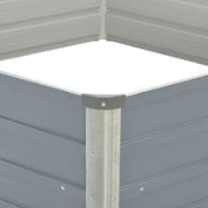 Vidaxl Dvignjeno Vrtno Korito 129x129x46 cm Pocinkano Jeklo Sive Barve