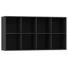 Vidaxl Knjižna omara / komoda črna 66x30x130 cm iverna plošča