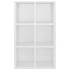 Vidaxl Knjižna omara/komoda visok sijaj bela 66x30x97,8 cm iverna pl.