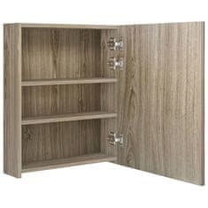 Vidaxl LED kopalniška omarica z ogledalom hrast 50x14x60 cm