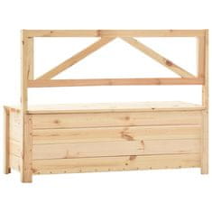 Vidaxl Klop s prostorom za shranjevanje 120 cm trdna borovina