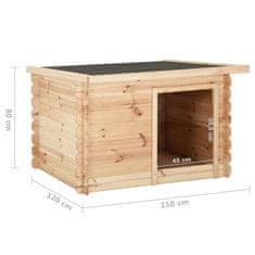 Vidaxl Pasja uta 150x150x82,6 cm trdna borovina 14 mm