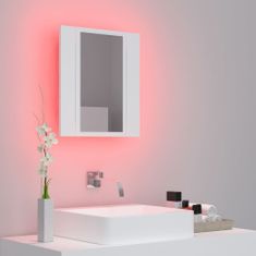 Vidaxl LED kopalniška omarica z ogledalom bela 40x12x45 cm