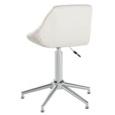 Vidaxl Vrtljivi pisarniški stol, bel, umetno usnje