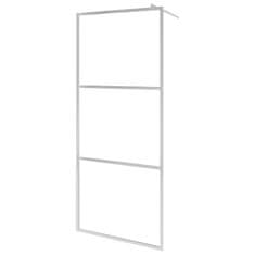 Vidaxl Pregrada za tuš s polico krom 80x195 cm ESG steklo in aluminij