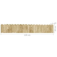 Vidaxl Vrtne obrobe 2 kosa 120 cm impregnirana borovina