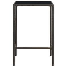 Vidaxl Vrtna barska miza rjava 70x70x110 cm poli ratan in steklo