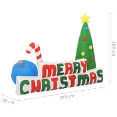 shumee Napihljivo božično drevo in napis Vesel božič, LED, 240x188 cm