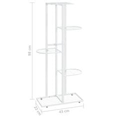 Vidaxl Stojalo za rože 5-nadstropno 43x22x98 cm bela kovina