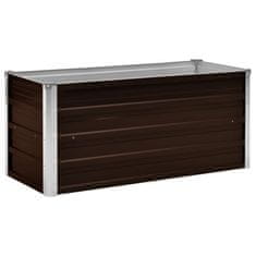 Vidaxl Visoka greda rjava 100x40x45 cm pocinkano jeklo