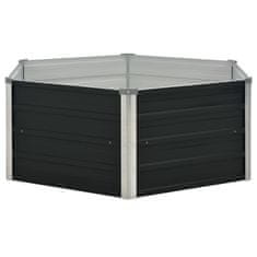 Vidaxl Dvignjeno cvetlično korito antracitno 129x129x45 cm jeklo