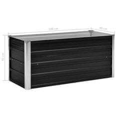 Vidaxl Visoka greda antracitna 100x40x45 cm pocinkano jeklo