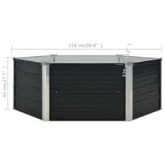 Vidaxl Dvignjeno cvetlično korito antracitno 129x129x45 cm jeklo