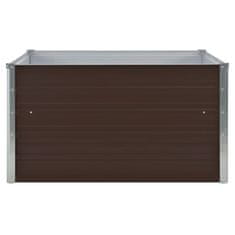 Vidaxl Dvignjeno cvetlično korito 100x100x45 cm pocinkano jeklo rjavo
