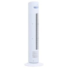 Vidaxl Stoječi ventilator z daljincem in časovnikom Φ 24x80 cm bel