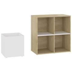 Vidaxl Omara za čevlje bela in sonoma hrast 105x35,5x70 cm iverna pl.