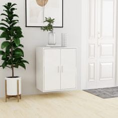 Vidaxl Omarica za čevlje visok sijaj bela 60x35x70 cm iverna plošča