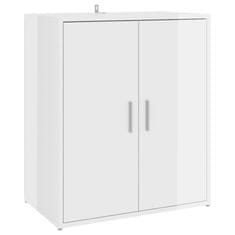Vidaxl Omarica za čevlje visok sijaj bela 60x35x70 cm iverna plošča