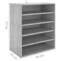 Vidaxl Omarica za čevlje betonsko siva 60x35x70 cm iverna plošča