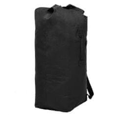 Vidaxl Potovalna torba vojaškega stila 85 L črne barve