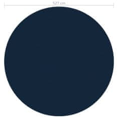 Vidaxl Plavajoča PE solarna folija za bazen 527 cm črna in modra