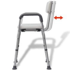 Vidaxl Stol za Tuširanje Aluminij Bele Barve