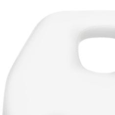 Greatstore Masažna miza bela 180x62x(86,5-118) cm