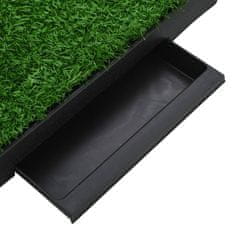 Vidaxl Stranišče za domače živali 2 kosa z umetno travo 63x50x7 cm WC