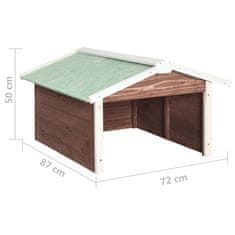 Vidaxl Garaža za robotsko kosilnico 72x87x50 cm mocca in bela lesena