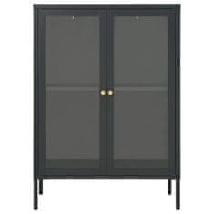 Vidaxl Stranska omarica antracitna 75x35x105 cm jeklo in steklo