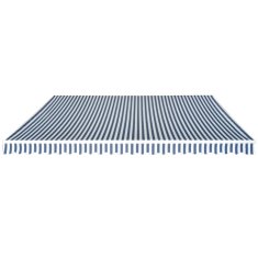Vidaxl Ročna tenda 5 x 3 m Modra in bela črta 100% poliester