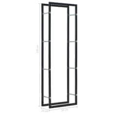 Vidaxl Stojalo za drva črno 50x20x150 cm jeklo