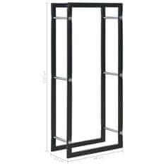Vidaxl Stojalo za drva črno 44x20x100 cm jeklo