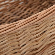 shumee Košara za drva z ročaji za prenašanje 88x57x34 cm naravna vrba
