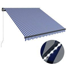 Vidaxl Ročna tenda s solarnimi LED lučkami 3,5 x 2,5 m