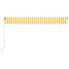 Vidaxl Ročno zložljiva tenda z LED lučmi 500x300 cm rumena in bela