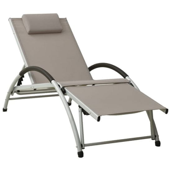 shumee 310531 Sun Lounger with Pillow Textilene Taupe