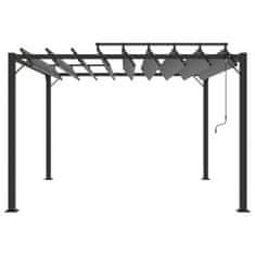 Vidaxl Paviljon z rešetkasto streho 3x3 m antracitno blago in aluminij