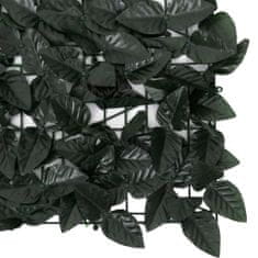 shumee Balkonsko platno s temno zelenim listjem 500x150 cm