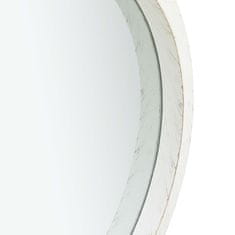 Vidaxl Stensko ogledalo s pasom 40 cm belo