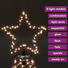 Greatstore Novoletna jelka s kovinskim stebrom 1400 LED lučk toplo bela 5m