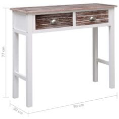 Vidaxl Konzolna mizica rjava 90x30x77 cm les