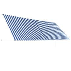 Vidaxl Zložljiva tenda 400x150 cm modra in bela