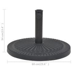 Vidaxl Podstavek za senčnik okrogel črne barve 29 kg