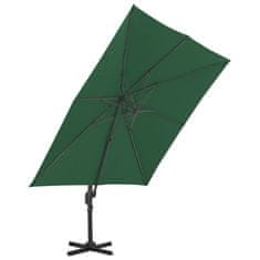 Vidaxl Previsni senčnik z aluminijastim drogom 400x300 cm zelen