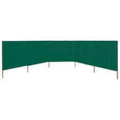 Vidaxl 5-panelni vetrobran tkanina 600x160 cm zelen