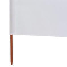 Greatstore 3-panelni vetrobran tkanina 400x160 cm peščeno bel