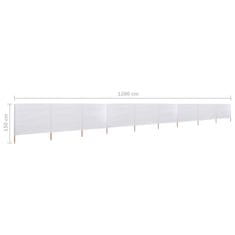 Vidaxl 9-panelni vetrobran tkanina 1200x120 cm peščeno bel