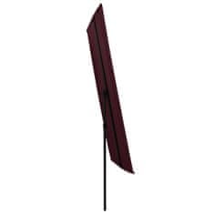 Vidaxl Zunanji senčnik z aluminijastim drogom 2x1,5 m bordo rdeč