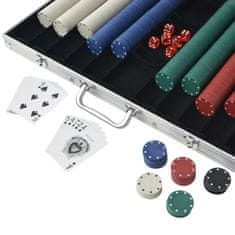 Vidaxl Poker Set s 1000 Žetoni Aluminij